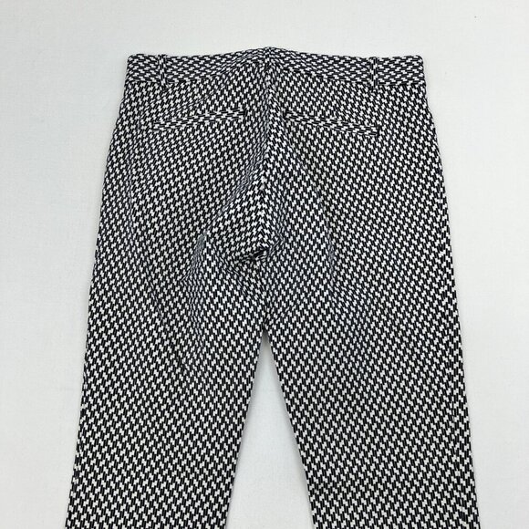 Gap Cropped Geometric Print Dress Pants Navy/Cream Zip Pockets Size 4R - Picture 6 of 9